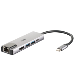 D-Link 5-in-1 USB-C Hub with HDMI/Ethernet and Power Delivery                          