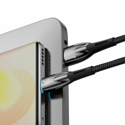 Кабел Baseus Glimmer Series USB-A - USB-C 100W 480Mbps 1м CADH00401 - черен