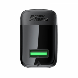 Acefast Универсално зарядно за стена Charger Wall GaN Quick Charge 18W - A90 - USB-A x 1, Black