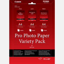 Canon Pro Photo Paper Variety Pack PVP-201, A4 (5xPT-101, 5xLU-101, 5xPM-101)                          