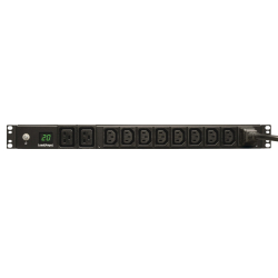 Tripp Lite by Eaton 3.7kW Single-Phase Local Metered PDU, 208/230V (8 C13 & 2 C19), C20 / L6-20P Adapter, 12 ft. (3.66 m) Cord, 1U Rack-Mount, TAA                          