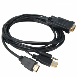 VCom кабел HDMI M / VGA M - CG598A-1.8m                          