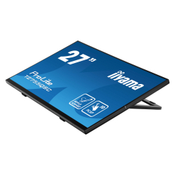 Монитор IIYAMA T2755QSC-B1, 27", IPS panel, Edge to edge glass, Optical bonded PCAP touch, Anti-Fingerprint, 16:9, QHD 2560 x 1440, 400cd/m2, 1000:1, 5ms, 75Hz, Palm rejection, MPP2.0, HDMI, DP, 2x USB, Speakers, Tilt, VESA 100, Black