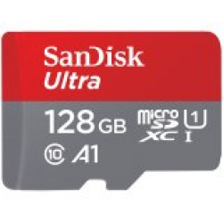 SANDISK Ultra microSDXC 128GB + SD Adapter 120MB/s A1 Class 10 UHS-I