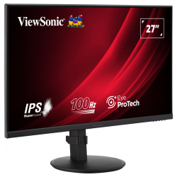 Монитор ViewSonic VG2708A-MHD, 27" IPS Panel, Anti-Glare, 16:9, FHD 1920x1080, 250cd/m2, 1300:1, 100Hz, 5ms, Flicker-Free, Eye ProTech+, VGA, HDMI, DP, Audio out, Speakers, HAS, Swivel, Tilt, Pivot, VESA 100, Black