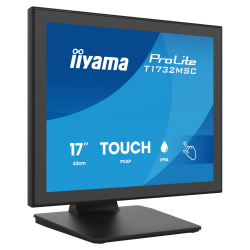 Монитор IIYAMA T1732MSC-B2S, Touch monitor, 17 inch, 10-pts PCAP, TN panel, 5:4, 1280x1024, 250cd/m2, 1000:1, 5ms, IP54 Front, OSD key lock, VGA, HDMI, DP, Audio in, Speakers, Tilt, VESA 100, Black