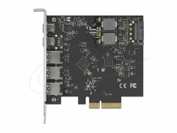 Мрежова карта Delock PCI Express x4 Card to 2 x USB Type-C™ + 3 x USB Type-A - SuperSpeed USB 10 Gbps