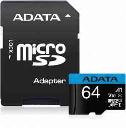 ADATA 64GB MicroSDXC UHS-I CLASS 10 (with adapter)                          