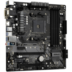 ASROCK Main Board Desktop B450M PRO4 (AM4 B450, 4xDDR4,PCIe 3.0 x16,PCIe 2.0 x1, M.2, 4 SATA3, Type -C, 7 USB,VGA, DVI, HDMI) mATX