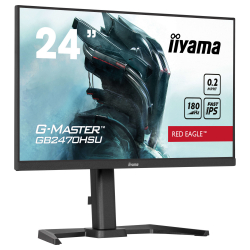 Монитор IIYAMA GB2470HSU-B6, 23.8" Gaming monitor, Fast IPS panel, 16:9, FHD 1920x1080, 300cd/m2, 1000:1, 80M:1, 0.2ms, 180Hz, Adaptive Sync support, Flicker free, Blue light reducer, HDMI, DisplayPort, 4x USB, HAS, Swivel, Pivot, Tilt, Speakers, VESA 100, Black