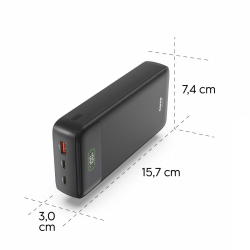 HAMA Външна батерия "PD27-W65", 27000 mAh, Изходи: 2xUSB-C, USB-A, Бързо зареждане