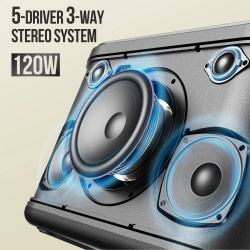 W-King Блутут парти колона Bluetooth Party Speaker - H10 - 120W, 2 x Wireless Microphones, Karaoke