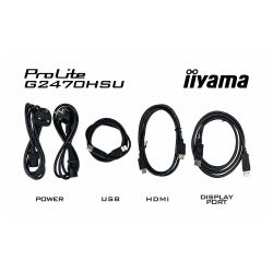 Монитор IIYAMA G2470HSU-B6, 23.8", Gaming monitor, Fast IPS panel, 16:9, FHD 1920x1080, 300cd/m2, 1000:1, 0.2ms, 180Hz, HDMI, DisplayPort, 4x USB, Audio out, Adaptive Sync, Flicker free, Speakers, Tilt, VESA 100, Black