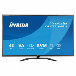 Монитор IIYAMA X4373UHSU-B2, 42.5 inch, VA panel, Dual Mode, 4K UHD / FHD, 450cd/m2, 4000:1, 3ms, 120 / 60 Hz, KVM switch, HDR10, Flicker free, Blue light reducer, 2x HDMI, DP, 2x USB-C, 2x USB-A, Audio out, Tilt, VESA, Black