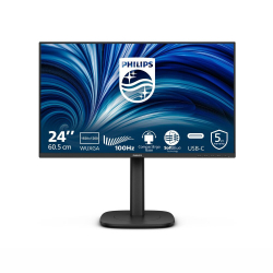 Монитор Philips 24B2N3200D/00, 24" IPS panel, AG, 16:10, WUXGA 1920x1200, 300cd/m2, 1500:1, 50M:1, 4ms, 100Hz, SoftBlue, Flicker Free, Adaptive Sync, VGA, HDMI, DisplayPort, USB-C, 4x USB, Audio out, Speakers, HAS, Swivel, Tilt, Pivot, VESA 100, Black