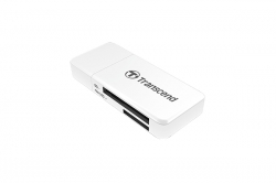 Transcend SD/microSD Card Reader, USB 3.1 Gen 1, White                          