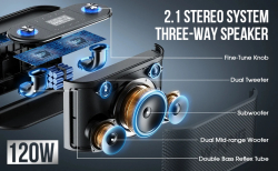 W-King Блутут парти колона Bluetooth Party Speaker - H10 - 120W, 2 x Wireless Microphones, Karaoke