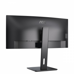 Монитор AOC CU34P3CV, 34" VA Panel WLED, Curved 1500R, 3440x1440, 21:9, 100Hz, 300 cd/m2, 3000:1, 50M:1, AntiGlare, 3H, 3-sided frameless, HDMI, DisplayPort, USB-C, 4x USB, LAN, Speakers, Flicker-free, Low blue light, PIP, PBP, Tilt, Swivel, HAS, Pivot, VESA 100, Black