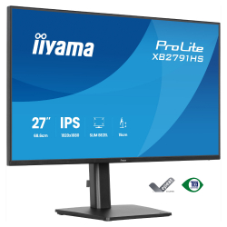 Монитор IIYAMA XB2791HS-B1, 27 inch, IPS panel, AG, FHD 1920x1080, 350cd/m2, 1500:1, 120Hz, 1ms, Blue light reducer, Flicker free, HDMI, DP, Audio out, Speakers, HAS, Swivel, Tilt, Pivot, VESA, Energy class C, Black