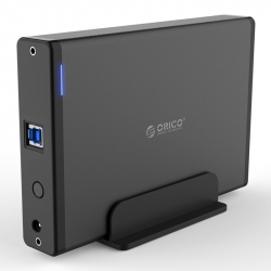 Orico кутия за диск Storage - Case - 3.5 inch Vertical, USB3.0, Power adapter, UASP, black - 7688U3-BK