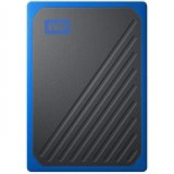 WD 500GB My Passport Go - Portable SSD, up to 400MB/s, 2-meter drop protection - Black w/ Cobalt trim
