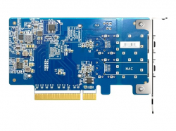 QNAP Dual-port SFP28 25GbE network expansion card low-profile form factor PCIe Gen4 x8
