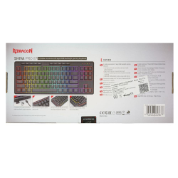 Геймърска клавиатура Redragon Shiva TKL Pro K516RGB-PRO с кабел и безжична Bluetooth, RGB осветление - черна