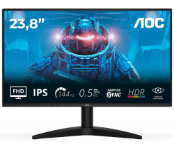 Монитор AOC 24B36X, 23.8" IPS WLED, 1920x1080@@144Hz, 4ms GtG, 0.5ms MPRT, 300cd m/2, 1500:1, DCR 20M:1, Adaptive Sync, FlickerFree, Low Blue Light, Tilt, HDMI, DP