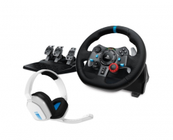 LOGITECH G29 Driving Force Racing Wheel for PS + Astro A10 - WHITE