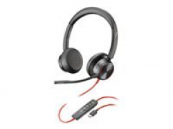HP Poly Blackwire 8225 Blackwire 8200 series headset on-ear wired active noise cancelling USB-C black Zoom Certified