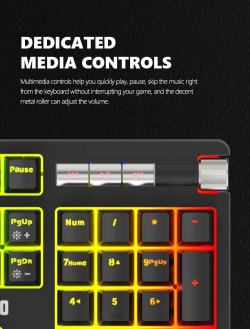Marvo механична клавиатура Gaming Keyboard Mechanical KG948 - 108 keys, RGB, Macros, Blue switches