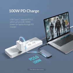 Orico докинг станция Docking Station Type-C Power Distribution 3.0 100W - LAN, HDMI, Type-C x 1, USB3.0 x 3 -  MC-U602P