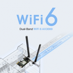 Безжичен Wi-Fi 6 PCIe Адаптер Mercusys MA80XE AX3000