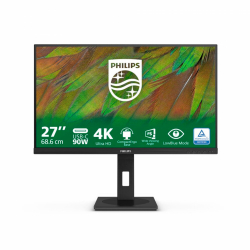 Монитор Philips 27B1U3900/00, 27", IPS W-LED panel, AG, 16:9, 4K UHD 3840x2160, 350cd/m2, 1000:1, 4ms, 60Hz, sRGB, Flicker Free, SmartImage, EasyRead, 2x HDMI, DP, USB-C, LAN, 3x USB, HBR3, Audio out, Speakers, MultiView, PD up to 90W, HAS, Swivel, Tilt, Pivot, VESA 100, Black