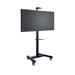 Стойка за дисплей тип количка OMB 07147 FIX TROLLEY, for 46" - 90" displays, Max weight 80kg, VESA Min 200x200 and Max 800x600, Easy hanging, Hidden cables, With wheels, Manually Height Adjustable, Black