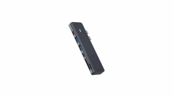 Мултипортов адаптер, RAPOO UCM-2003, 7 в 2, USB-A, USB-C, HDMI, SD/MicroSD, Черен