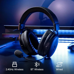 MCHOSE безжични геймърски слушалки Wireless Gaming Headphones - V9 Pro Steel Black - Bluetooth , 2.4G