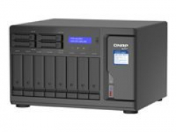 QNAP 12-Bay TurboNAS 8x3.5inch HDD + 42.5inch SSD SATA 6G Intel Xeon W-1250 6 cores 12 threads 3.3GHz 16GB DDR4 ECC RAM