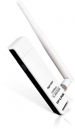 Безжичен адаптер TP LINK TL-WN722N, USB, 2T2R, 2.4Ghz, 802.11n/g/b                          