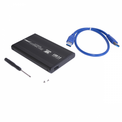 Makki Външна кутия за харддиск External Case 2.5" SATA USB3.0 Aluminium Black                          