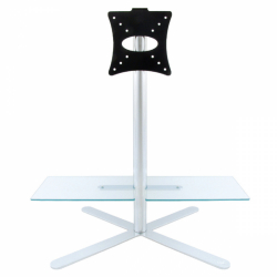 Елегантна мебел за монтаж на дисплеи OMB SMART PLANET 1200 32-55 inch, Max 35kg, Min 100x100, Max 400x400, Height 99.5 cm, Стъклен закален рафт, Hidden Cables, Chrome, product code: 0.522