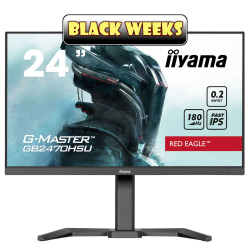 Монитор IIYAMA GB2470HSU-B6, 23.8" Gaming monitor, Fast IPS panel, 16:9, FHD 1920x1080, 300cd/m2, 1000:1, 80M:1, 0.2ms, 180Hz, Adaptive Sync support, Flicker free, Blue light reducer, HDMI, DisplayPort, 4x USB, HAS, Swivel, Pivot, Tilt, Speakers, VESA 100, Black