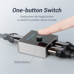 Vention Разклонител превключвател HDMI 2.0 Switcher/Splitter 2-Port Bi-Direction - Grey Aluminium - AFLH0