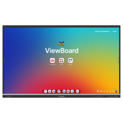 Дисплей ViewSonic IFP6551, 65", TFT LCD panel, EDLA-Certified, 50-pts Infrared touch, UHD 3840x2160, AG+AF, 500cd/m2, 1200:1, 6.5ms, Octa-Core CPU, 16GB, 128GB storage, VGA, 4x HDMI, DP, 2x LAN, RS232, HDMI out, 3x USB-C, 5x USB, SPDIF, OPS slot, Mic, NFC, Android 14, Speakers, VESA, Black