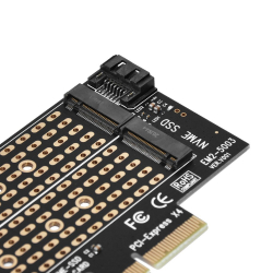 Makki Адаптер M2 SSD NVMe+SATA (M-key+B-key) to PCI Express 3.0 4x adapter - MAKKI-M2-PCIE-2X