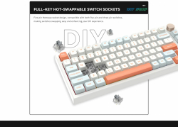 VGN професионална геймърска механична клавиатура Professional Gaming Mechanical Keyboard N75 RGB Jelly Orange - Power Silver Switches [Linear]