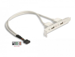 Скоба Delock, За монтаж в PC, USB 10 pin към 2 x USB 2.0 type A                          