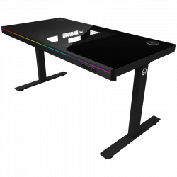 LORGAR Electric Gaming Desk DE90G Dual Motor PC Case Glass Black