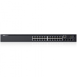 Dell Networking N1524, 24x 1GbE + 4x 10GbE SFP+ fixed ports, Stacking, IO to PSU airflow, AC                          