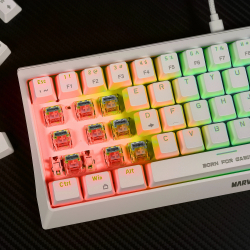 Marvo геймърска клавиатура Gaming Mechanical keyboard 61 keys TKL Hecate 61R WH - KG962G White - RED switches, RGB (English US)